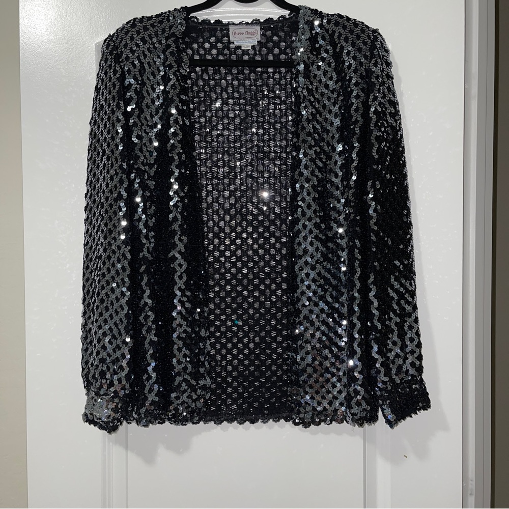 Vintage 80’s Three Flaggs Sequin Jacket Cardigan